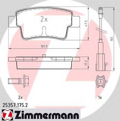 ZIMMERMANN 253571752 Комплект гальмівних колодок, дискове гальмо