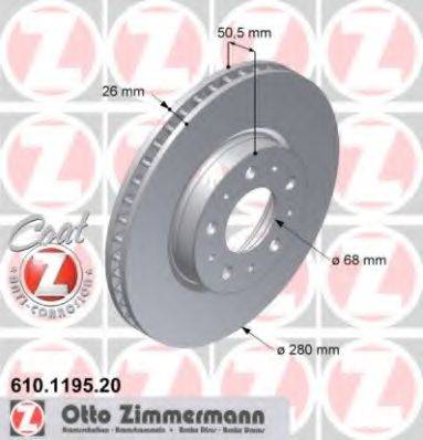 ZIMMERMANN 610119520 гальмівний диск