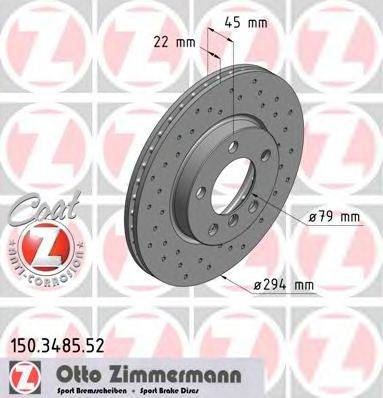 ZIMMERMANN 150348552 гальмівний диск