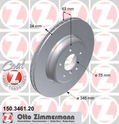 ZIMMERMANN 150346120 гальмівний диск