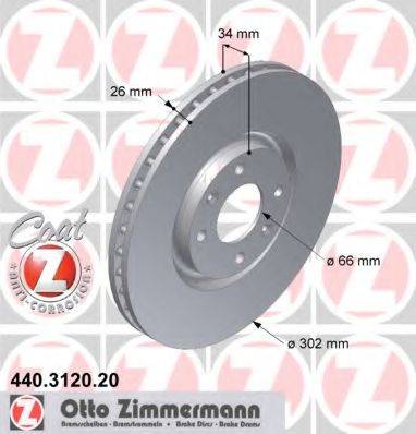 ZIMMERMANN 440312020 гальмівний диск