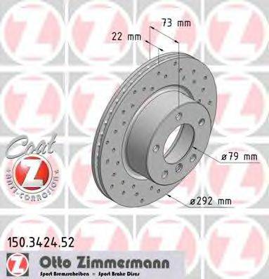 ZIMMERMANN 150342452 гальмівний диск