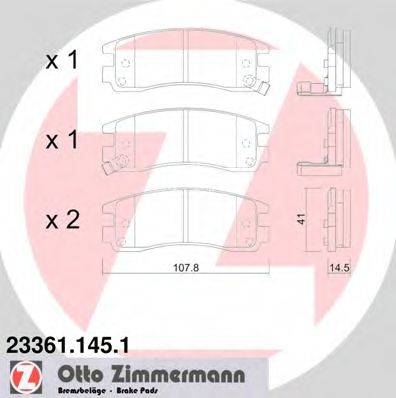 ZIMMERMANN 233611451 Комплект гальмівних колодок, дискове гальмо