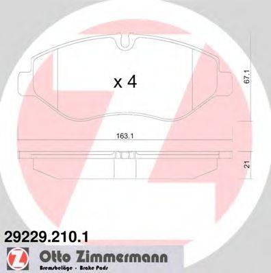 ZIMMERMANN 292292101 Комплект гальмівних колодок, дискове гальмо