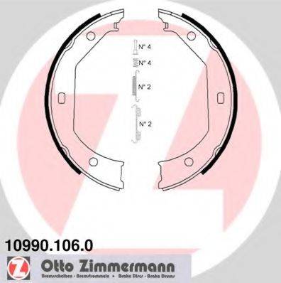 ZIMMERMANN 109901060 Комплект гальмівних колодок, стоянкова гальмівна система