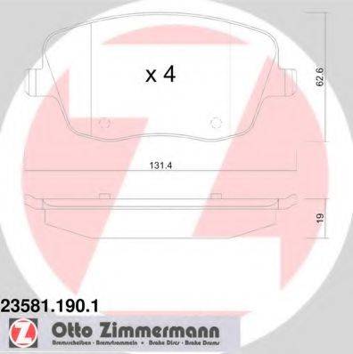 ZIMMERMANN 235811901 Комплект гальмівних колодок, дискове гальмо