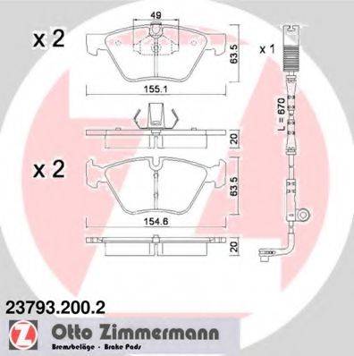 ZIMMERMANN 237932002 Комплект гальмівних колодок, дискове гальмо