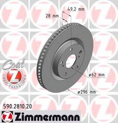 ZIMMERMANN 590281020 гальмівний диск