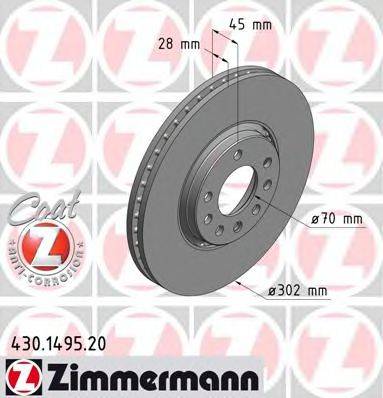 ZIMMERMANN 430149520 гальмівний диск