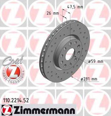 ZIMMERMANN 110221452 гальмівний диск