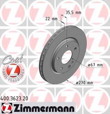 ZIMMERMANN 400362320 гальмівний диск