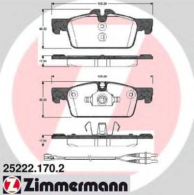 ZIMMERMANN 252221702 Комплект гальмівних колодок, дискове гальмо