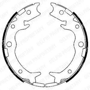 DELPHI LS1900 Комплект гальмівних колодок, стоянкова гальмівна система