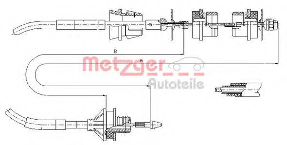 METZGER 112244 Трос, управління зчепленням