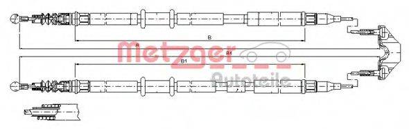 METZGER 115953 Трос, стоянкова гальмівна система