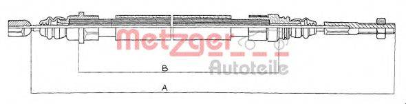 METZGER 11608 Трос, стоянкова гальмівна система