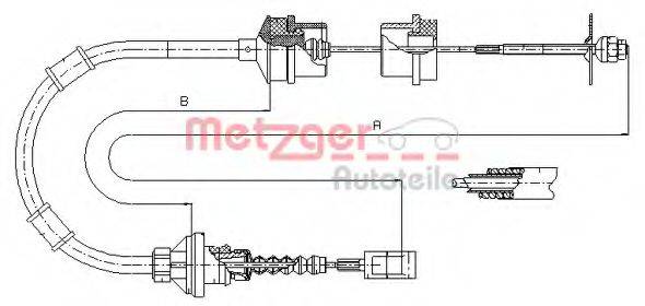 METZGER 11727 Трос, управління зчепленням