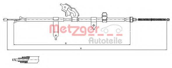 METZGER 171080 Трос, стоянкова гальмівна система