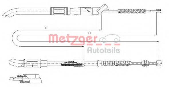 METZGER 171298 Трос, стоянкова гальмівна система