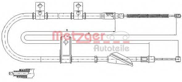 METZGER 172513 Трос, стоянкова гальмівна система