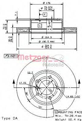 METZGER 24885V гальмівний диск