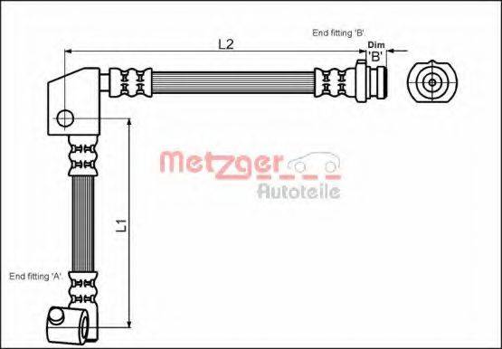 METZGER 4114737 Гальмівний шланг