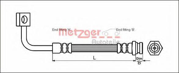 METZGER 4111019 Гальмівний шланг