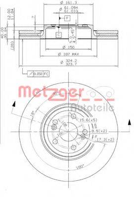 METZGER 25041V гальмівний диск