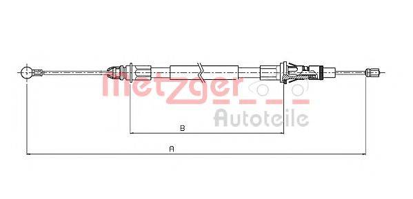 METZGER 106854 Трос, стоянкова гальмівна система