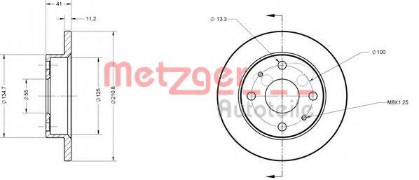 METZGER 6110214 гальмівний диск