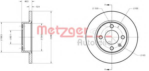 METZGER 6110309 гальмівний диск