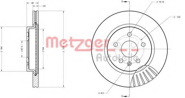 METZGER 6110371 гальмівний диск