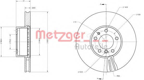 METZGER 6110522 гальмівний диск