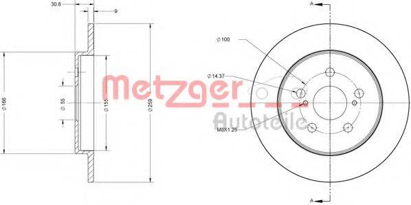METZGER 6110617 гальмівний диск