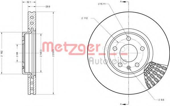 METZGER 6110716 гальмівний диск