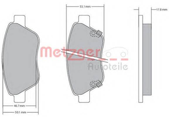 METZGER 1170057 Комплект гальмівних колодок, дискове гальмо