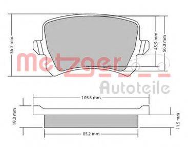 METZGER 1170116 Комплект гальмівних колодок, дискове гальмо