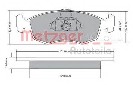 METZGER 1170249 Комплект гальмівних колодок, дискове гальмо