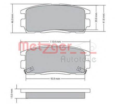 METZGER 1170256 Комплект гальмівних колодок, дискове гальмо