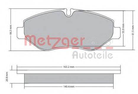 METZGER 1170271 Комплект гальмівних колодок, дискове гальмо