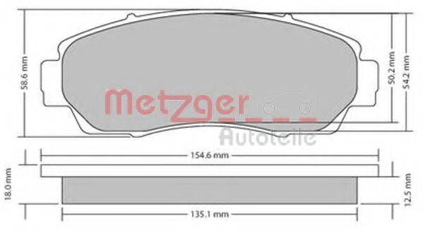 METZGER 1170482 Комплект гальмівних колодок, дискове гальмо