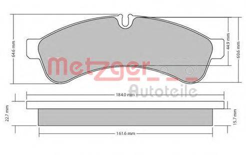 METZGER 1170544 Комплект гальмівних колодок, дискове гальмо