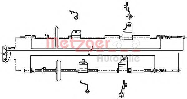 METZGER 115778 Трос, стоянкова гальмівна система