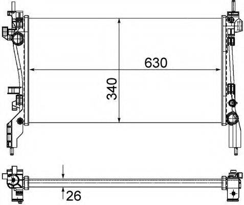 MAGNETI MARELLI 350213130200 Радіатор, охолодження двигуна