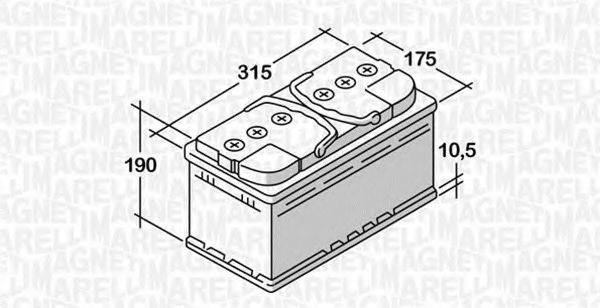 MAGNETI MARELLI 068080060010 Стартерна акумуляторна батарея; Стартерна акумуляторна батарея