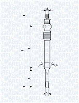 MAGNETI MARELLI 062900001304 Свічка розжарювання