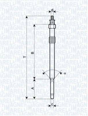 MAGNETI MARELLI 062900024304 Свічка розжарювання