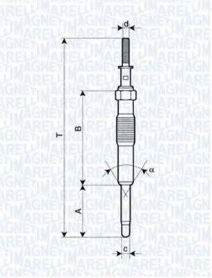 MAGNETI MARELLI 062900034304 Свічка розжарювання