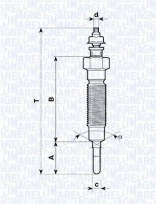 MAGNETI MARELLI 062900045304 Свічка розжарювання