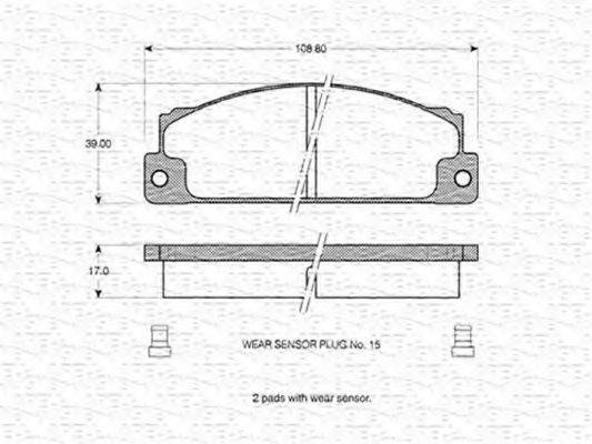 MAGNETI MARELLI 363702160032 Комплект гальмівних колодок, дискове гальмо